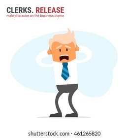 Illustration of office theme. vector illustration. Clerks. Release