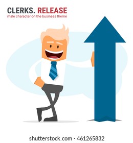 Illustration of office theme. vector illustration. Clerks. Release