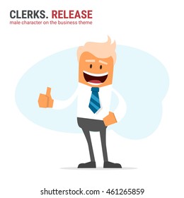 Illustration of office theme. vector illustration. Clerks. Release
