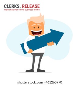 Illustration of office theme. vector illustration. Clerks. Release