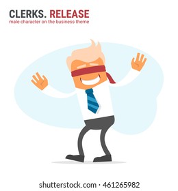 Illustration of office theme. vector illustration. Clerks. Release