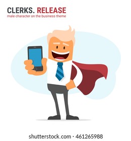 Illustration of office theme. vector illustration. Clerks. Release