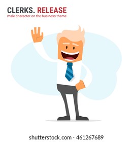 Illustration of office theme. vector illustration. Clerks. Release