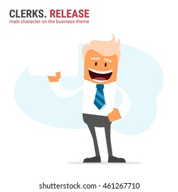 Illustration of office theme. vector illustration. Clerks. Release