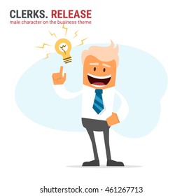 Illustration of office theme. vector illustration. Clerks. Release