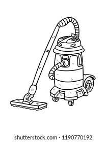 illustration of office vacuum cleaner tools