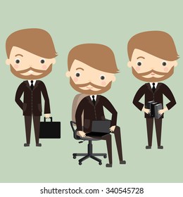 Illustration of office worker man