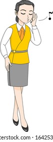 Illustration of an Office Worker Singing in an Unfaithful Attitude