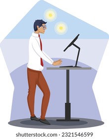 Illustration of office workers. employees. workspace.