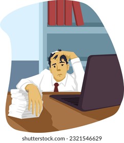 Illustration of office workers. employees. workspace.