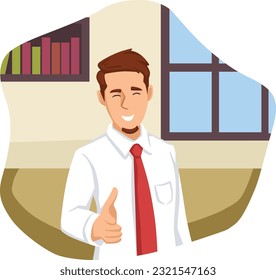Illustration of office workers. employees. workspace.