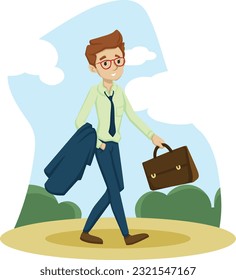 Illustration of office workers. employees. workspace.