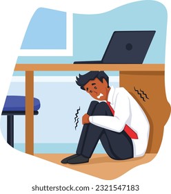 Illustration of office workers. employees. workspace.