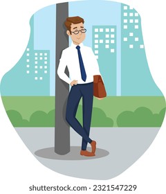 Illustration of office workers. employees. workspace.