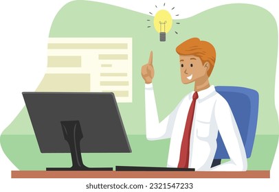 Illustration of office workers. employees. workspace.