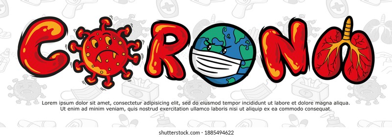 Illustration of the Official Name of the Coronavirus COVID-19 Disease with a vector typography illustration with the background of the epidemic response
