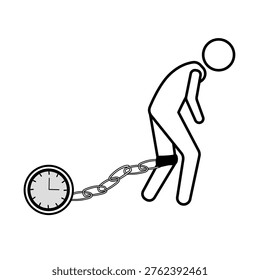 illustration often used to symbolize being a slave to time, deadlines, or procrastination.