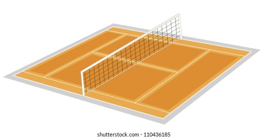 illustration ofvolley ball ground on a white