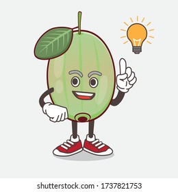 An illustration of Ogeechee Lime cartoon mascot character get an idea
