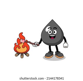 Illustration of oil burning a marshmallow , character design