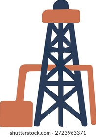 Ilustración de un Derrick al óleo