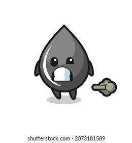 ilustración de la caricatura de la gota de aceite haciendo fart , diseño de estilo lindo para camiseta, pegatina, elemento logo