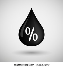 Illustration of an oil drop icon with a discount sign