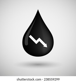 Illustration of an oil drop icon with a graph