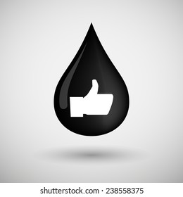 Illustration of an oil drop icon with a hand