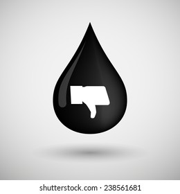 Illustration of an oil drop icon with a hand