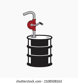 illustration of oil drum pump, oil barrel pump, vector art.