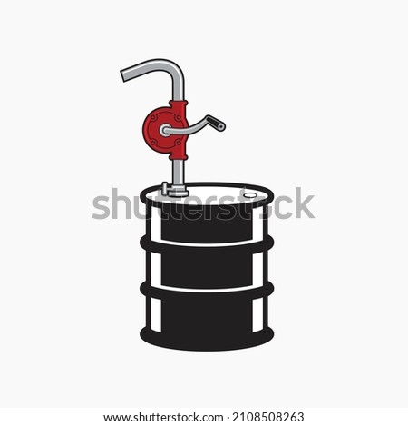 illustration of oil drum pump, oil barrel pump, vector art.