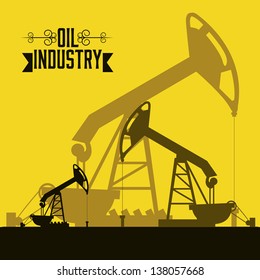 Illustration of the oil industry, oil pump, vector illustration