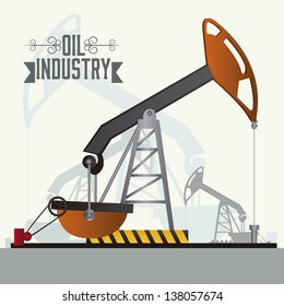 Illustration of the oil industry, oil pump, vector illustration