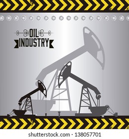 Illustration of the oil industry, oil pump, vector illustration