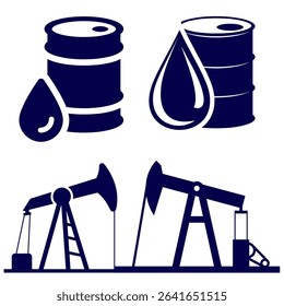 illustration of oil mining logo icon image