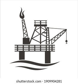 ilustración de la minería del petróleo en el mar, arte vectorial.