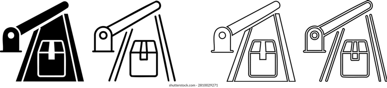 Illustration of oil pumpjack animation sequence lifting load
