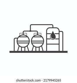 ilustración de la refinería de petróleo, arte vectorial.