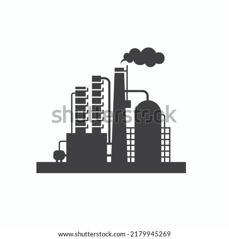 illustration of oil refinery, vector art.