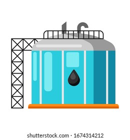 Illustration of oil storage. Industrial equipment in flat style.