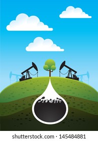 illustration oil under ground vector