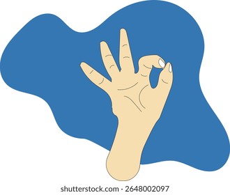 ilustração de uma mão "ok"