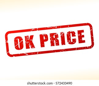 Illustration of ok price red text stamp