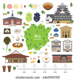 Illustration of Okayama in Japan