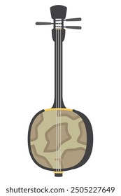 Illustration of Okinawa Stringed Instrument.