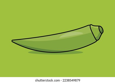 ilustración de un fondo verde de diseño vectorial de okra