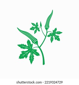 illustration of okra, vegetable, vector art.