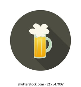Illustration of Oktoberfest beer glass mug circle dark brown icon