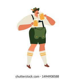 Illustration of Oktoberfest guy celebrating.